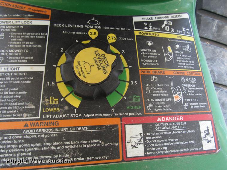 image for item DF8080 2007 John Deere X300 lawn mower