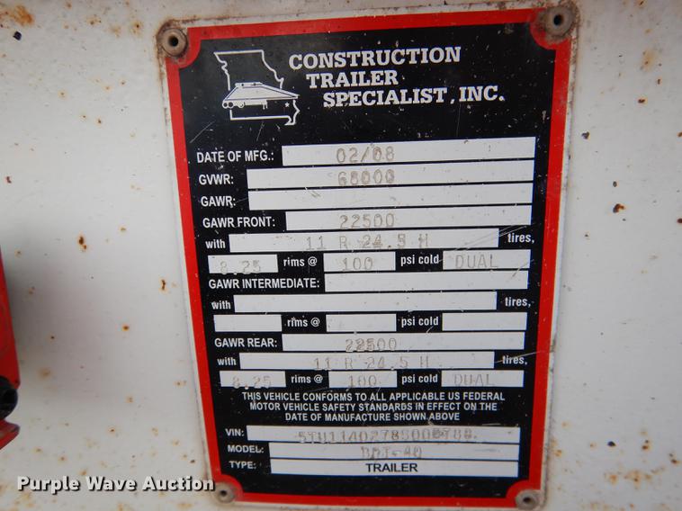 image for item DG5786 2008 CTS BDT-40 bottom dump trailer