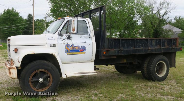 image for item DB8772 1984 Chevrolet C70 flat dump bed truck
