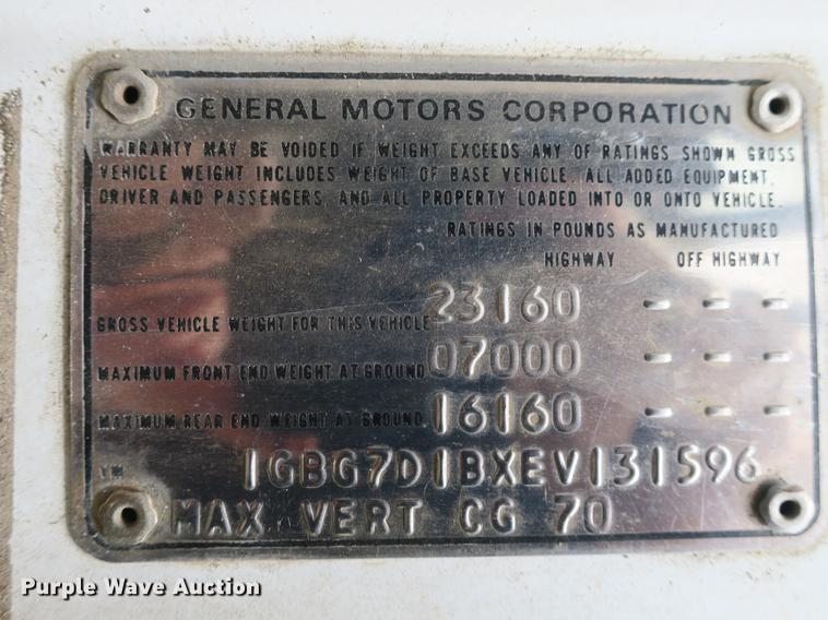 image for item DB8772 1984 Chevrolet C70 flat dump bed truck