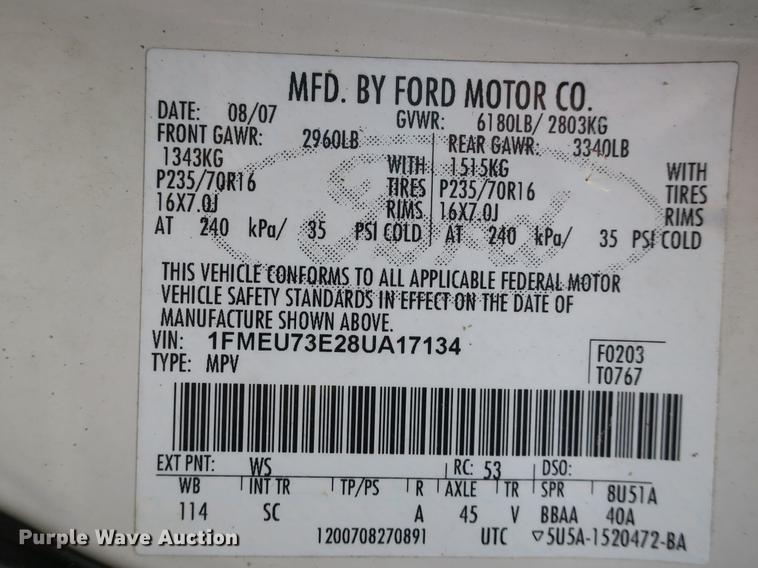 image for item DB8945 2008 Ford Explorer SUV