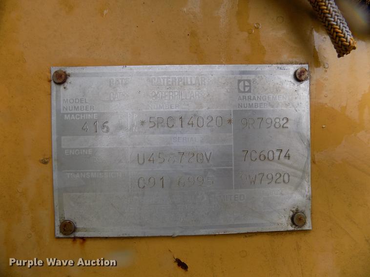 image for item DB9654 1991 Caterpillar 416 Series II backhoe