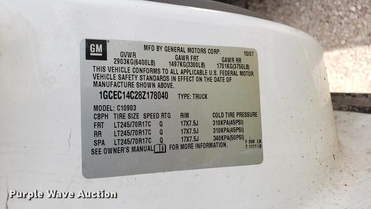 image for item DD4698 2008 Chevrolet Silverado 1500 pickup truck