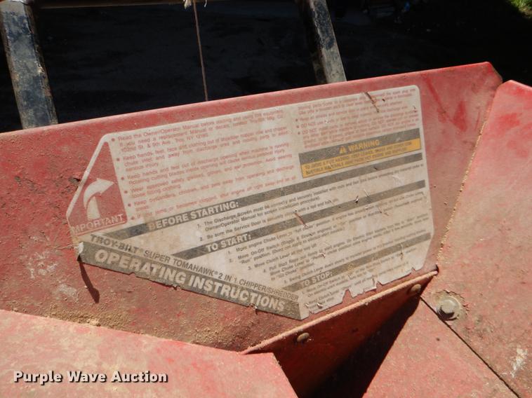 image for item DE1261 Troy-Bilt Super Tomahawk 47251 wood chipper