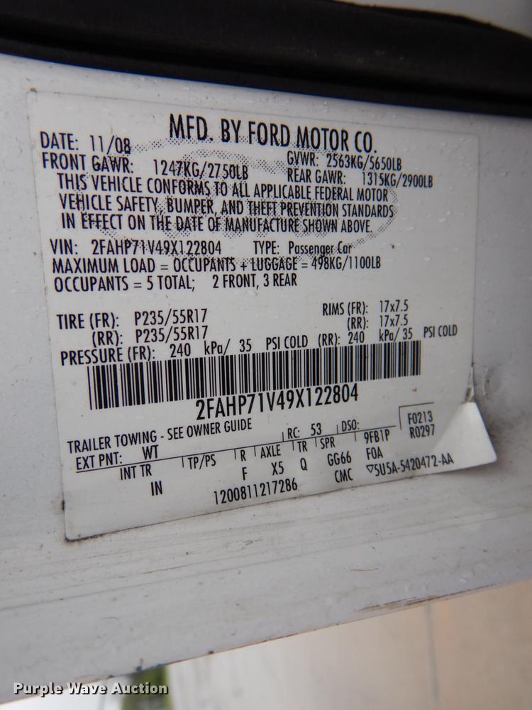 image for item DE8320 2009 Ford Crown Victoria Police Interceptor