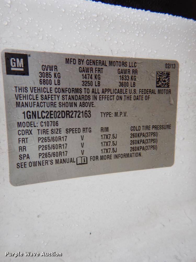 image for item DE8321 2013 Chevrolet Tahoe Police SUV