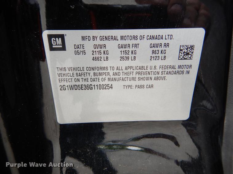 image for item DE8417 2016 Chevrolet Impala Police