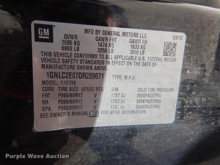 image for item DG1069 2013 Chevrolet Tahoe Police SUV