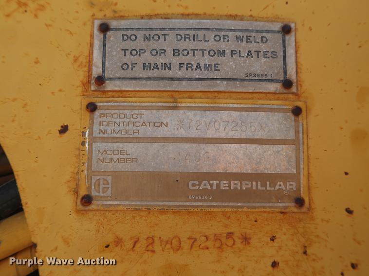 image for item DG3466 1984 Caterpillar 140G motor grader