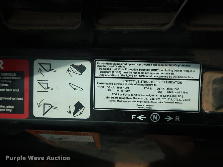 image for item DG3475 2008 John Deere 325 skid steer