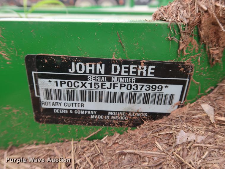 image for item DG3478 2015 John Deere CX15 batwing rotary mower