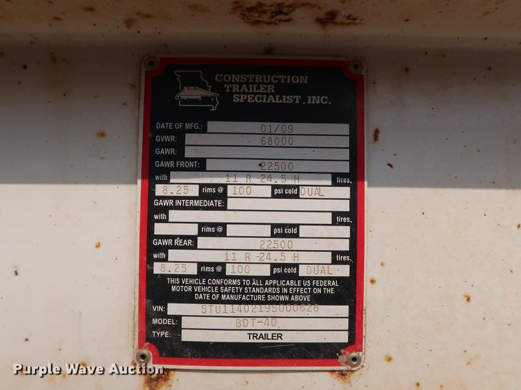 image for item DG3483 2009 CTS BDT-40 bottom dump trailer