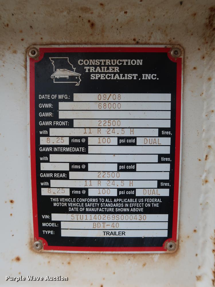 image for item DG3487 2009 CTS BDT-40 bottom dump trailer