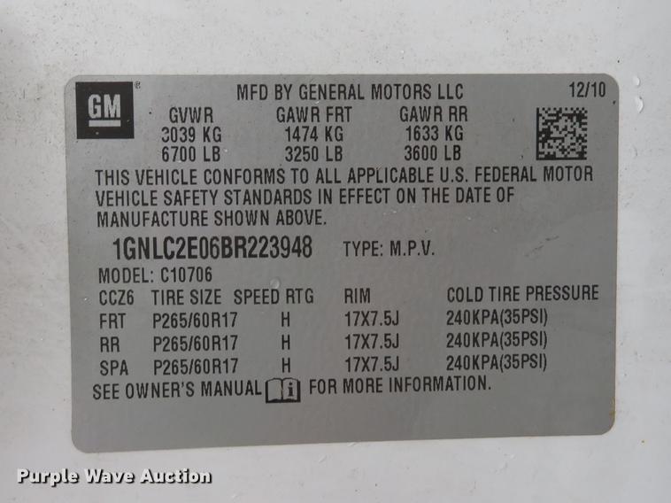 image for item DG3976 2011 Chevrolet Tahoe Police SUV