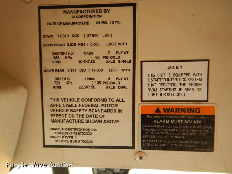 image for item DG5790 2014 International CE school bus