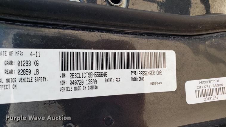 image for item EN9969 2011 Dodge Charger Police