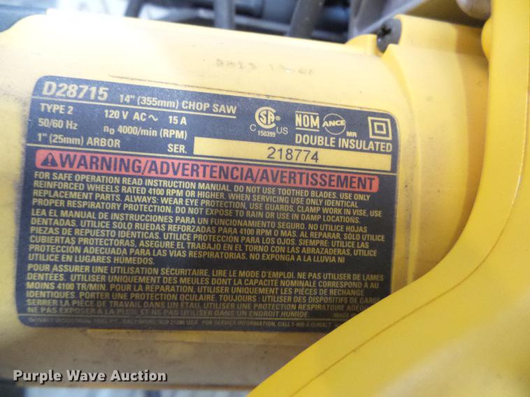 image for item EQ9090 DeWalt D28715 chop saw