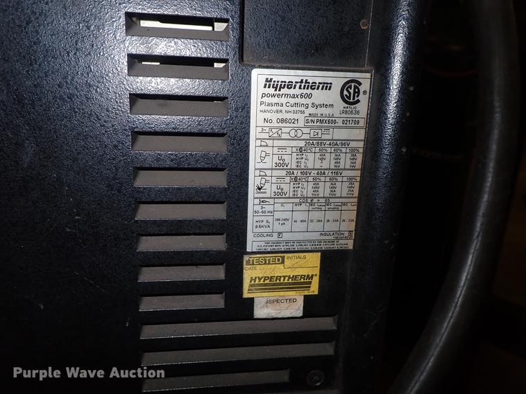 image for item FH9891 Hypertherm Powermax 600 plasma cutter