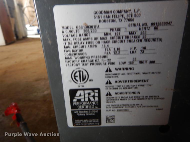 image for item FI9585 Goodman AC and heat unit
