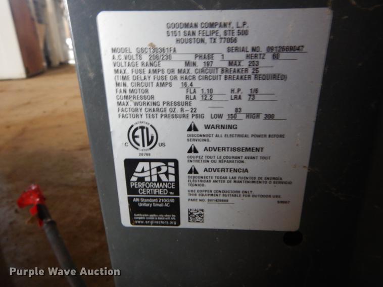 image for item FI9585 Goodman AC and heat unit