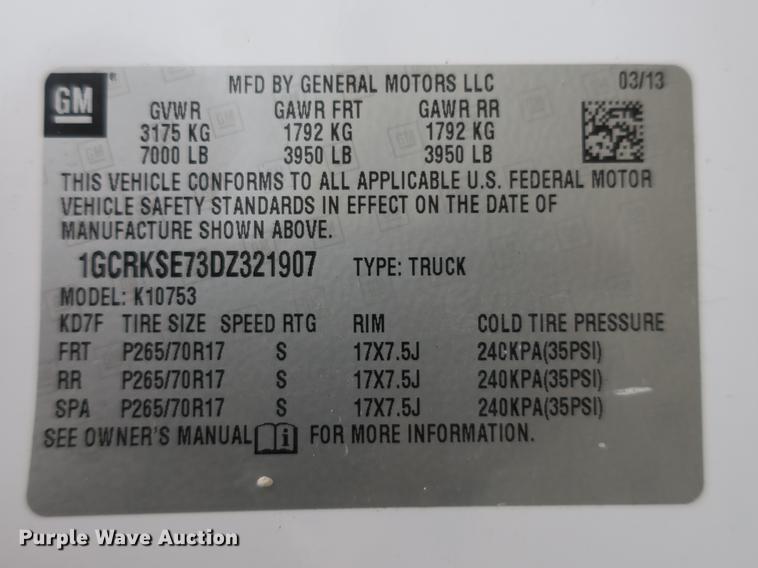 image for item DB8776 2013 Chevrolet Silverado 1500 Ext. Cab pickup truck