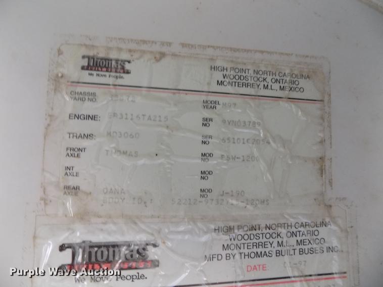 image for item DB9715 1997 Thomas Built Saf-T-Liner MVP ER school bus