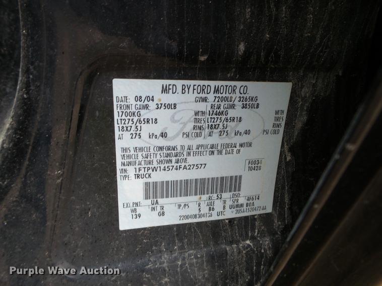 image for item DC4576 2004 Ford F150 SuperCrew pickup truck