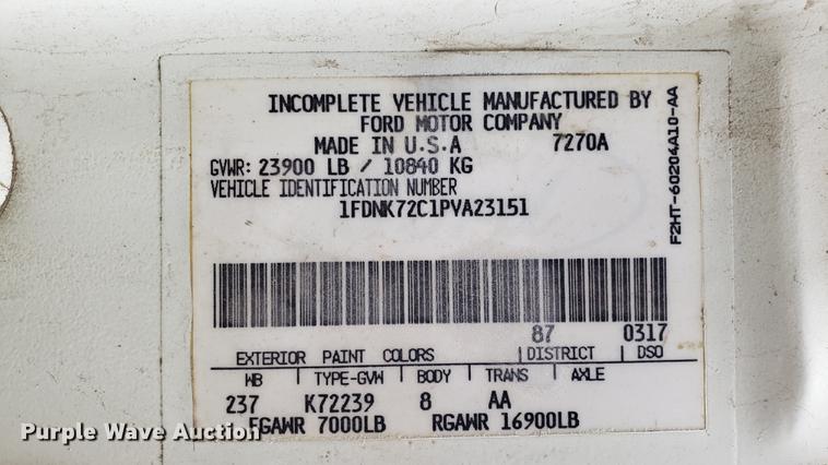 image for item DD4723 1993 Ford F700 dump truck