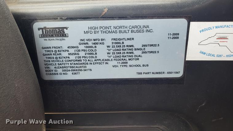 image for item DD4738 2011 Freightliner B2 Thomas school bus