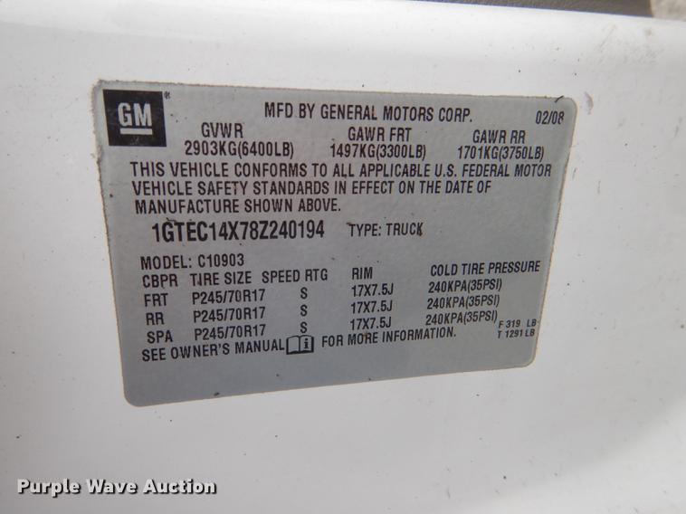 image for item DE3555 2008 GMC Sierra 1500 pickup truck