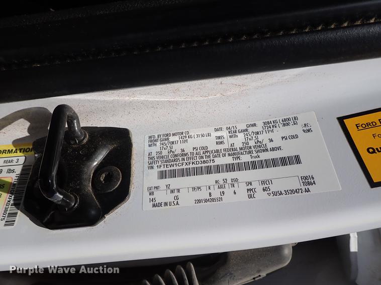 image for item DE5365 2015 Ford F150 Super Crew pickup truck