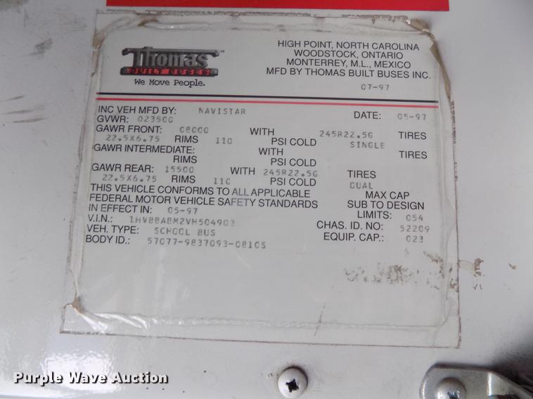 image for item DE7682 1997 International 3800 school bus