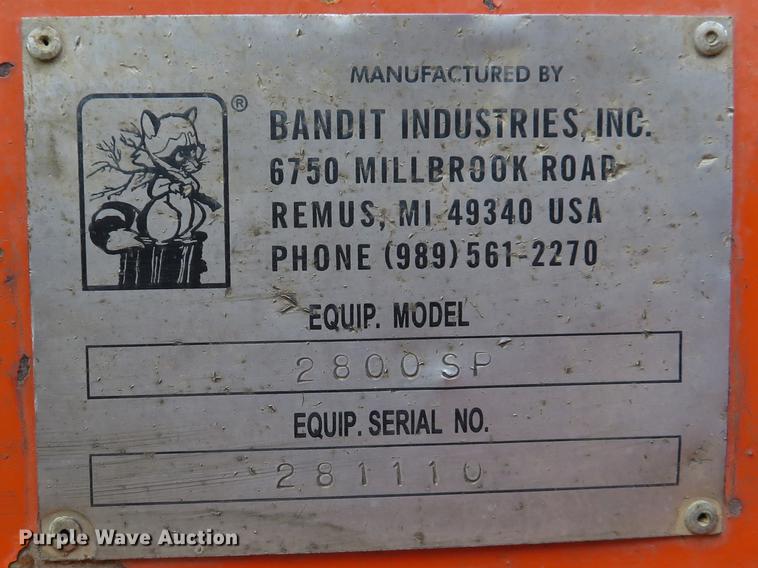 image for item DE8049 2007 Bandit 2800SP stump grinder