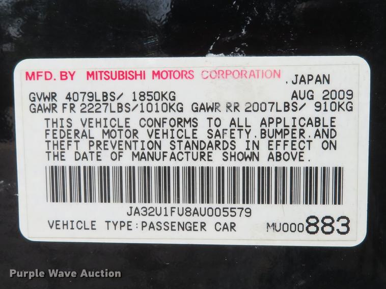 image for item DE8086 2010 Mitsubishi Lancer