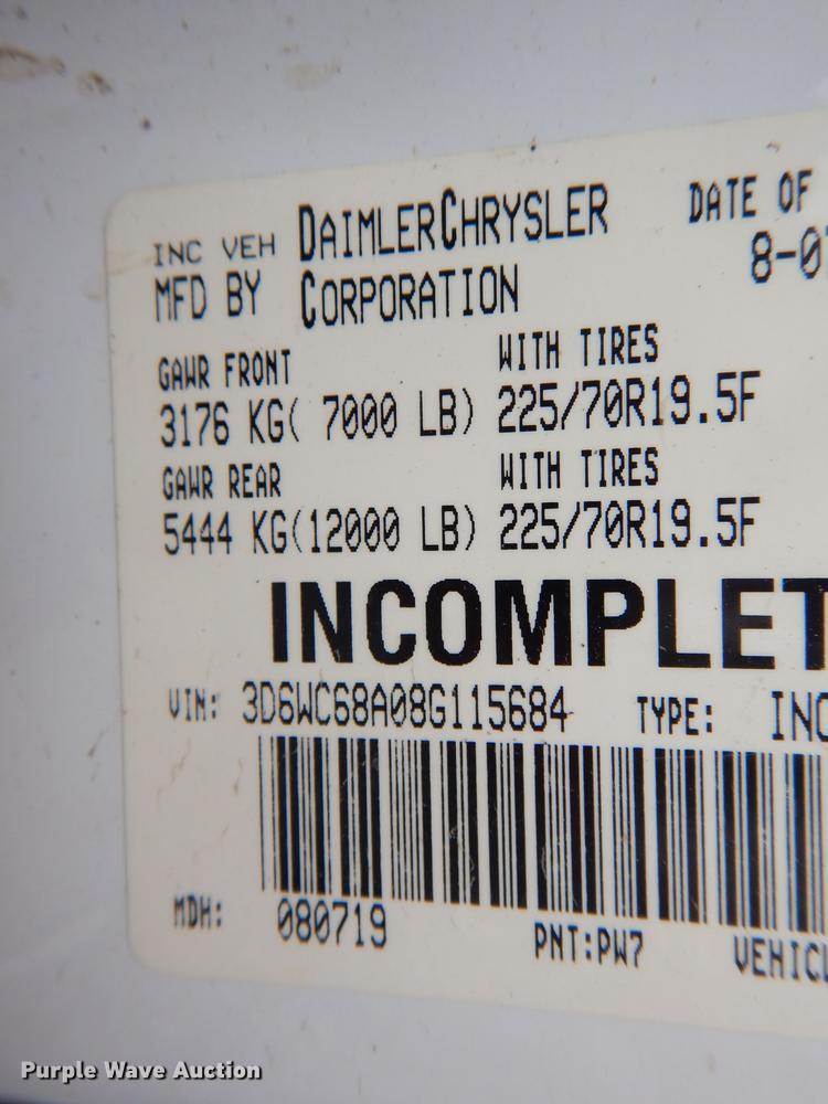 image for item DE8397 2008 Dodge Ram 4500HD Quad Cab utility truck