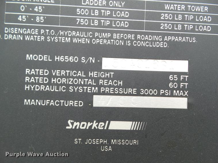 image for item DF0764 1999 Pierce aerial fire truck