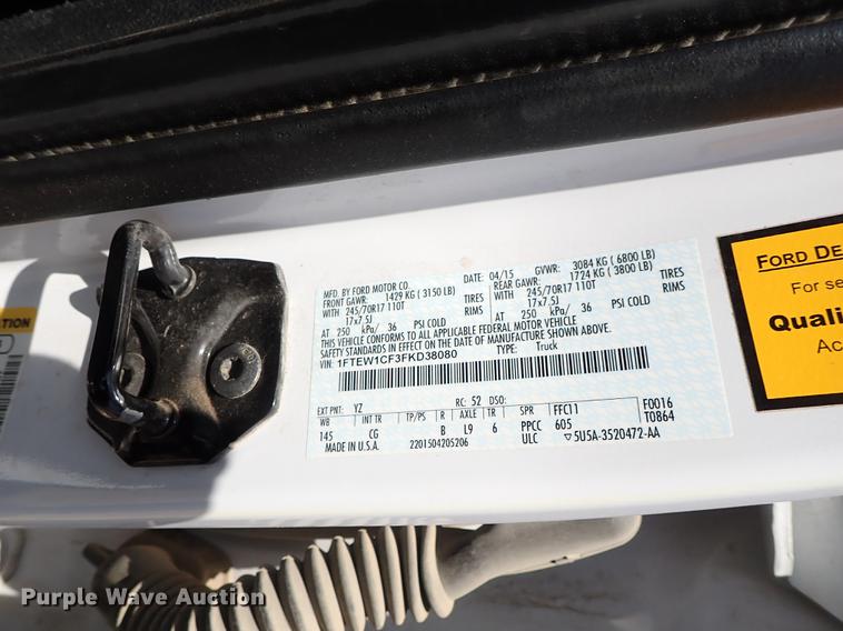 image for item DF1194 2015 Ford F150 SuperCrew pickup truck