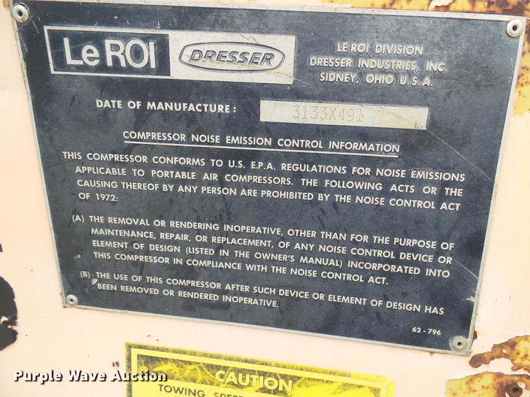 image for item DF7300 Leroi 185 air compressor