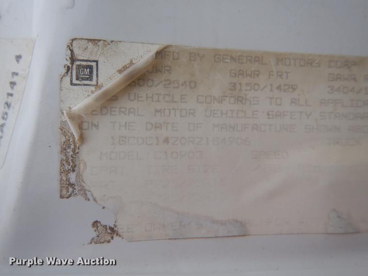 image for item DG1085 1994 Chevrolet C1500 pickup truck