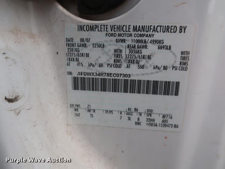 image for item DG3428 2008 Ford F350 Super Duty XL SuperCab utility bed pickup truck