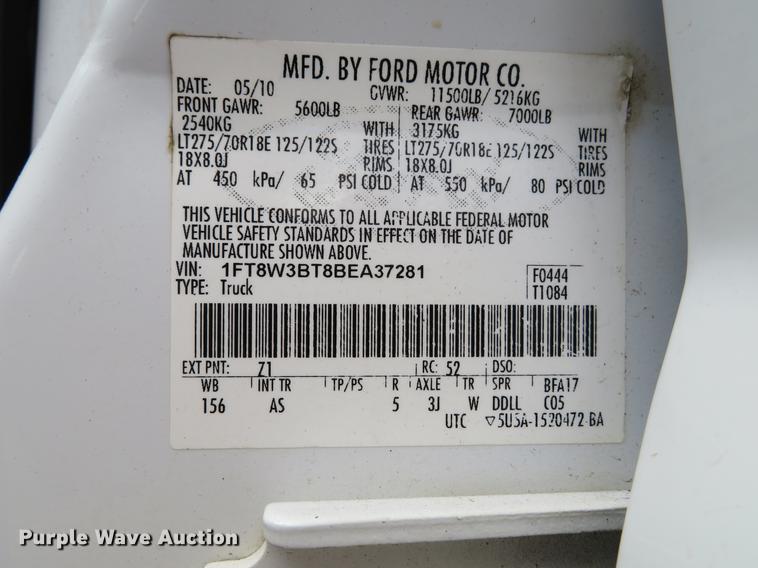 image for item DG3906 2011 Ford F350 Super Duty XL Crew Cab pickup truck