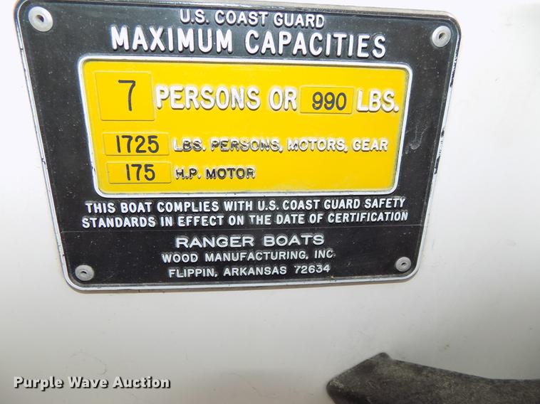 image for item DZ9683 1992 Ranger boat