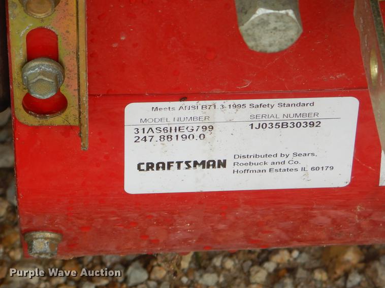 image for item ED9275 Craftsman 31AS6HEG799 snow blower