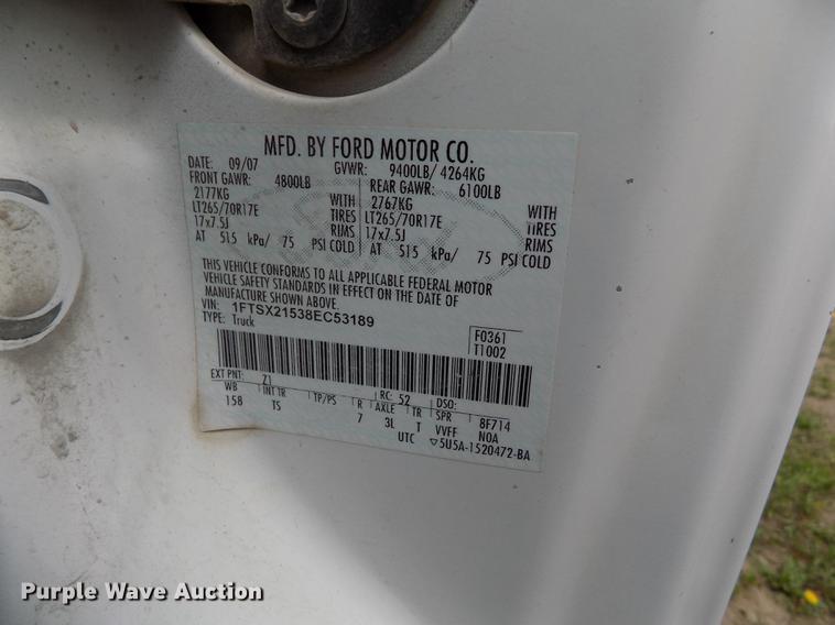 image for item FG9396 2008 Ford F250 Super Duty XL SuperCab pickup truck