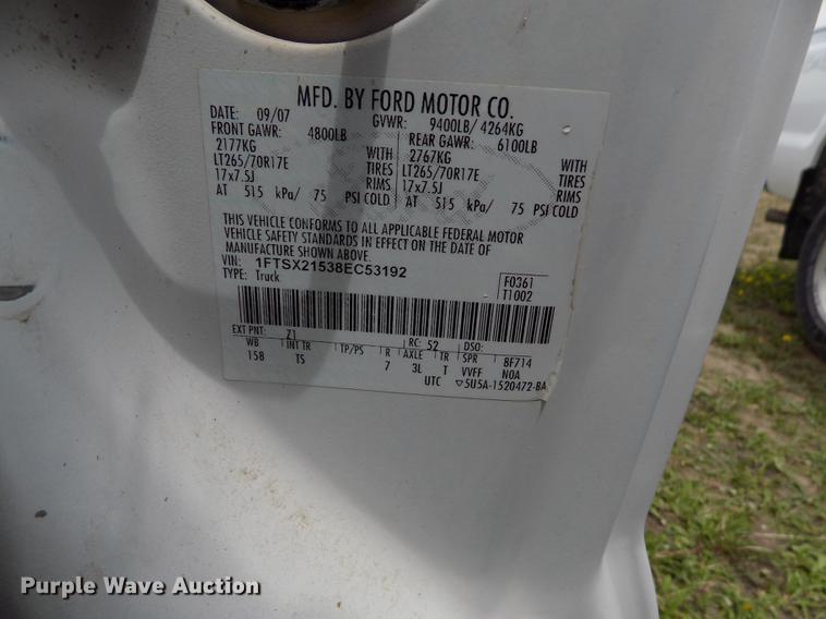 image for item FG9398 2008 Ford F250 Super Duty XL SuperCab pickup truck