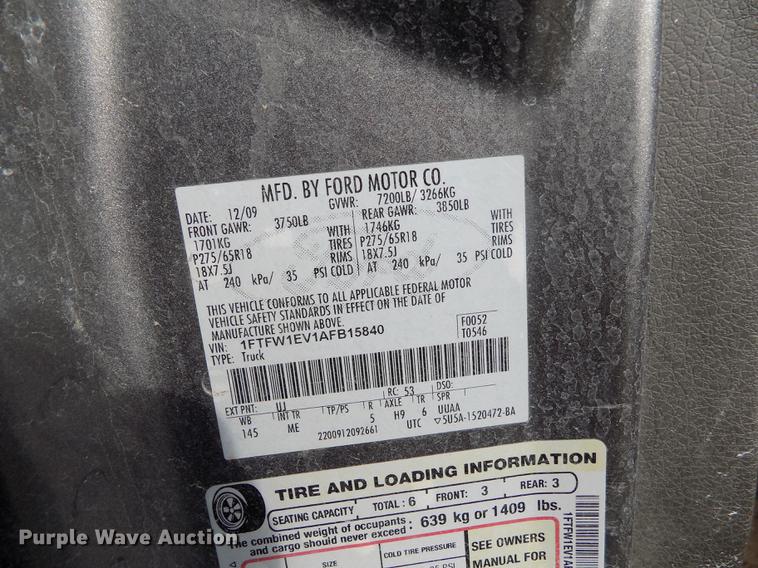 image for item FG9413 2010 Ford F150 XLT SuperCrew pickup truck