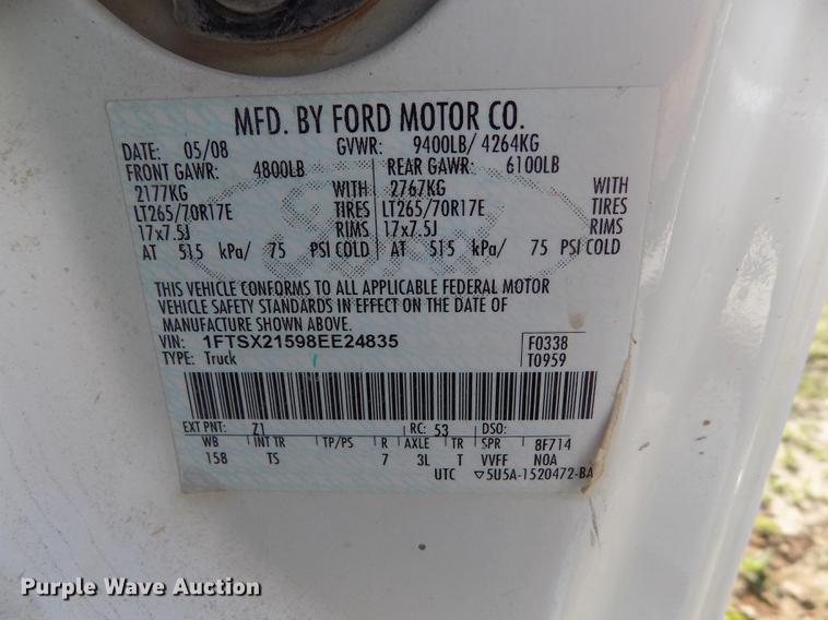 image for item FG9415 2008 Ford F250 Super Duty XL SuperCab pickup truck