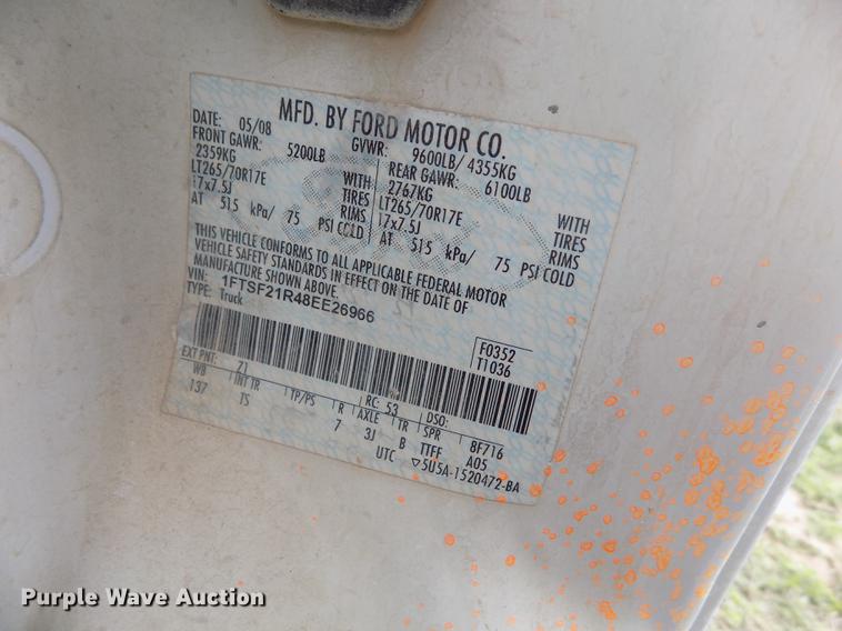 image for item FG9418 2008 Ford F250 Super Duty XL pickup truck