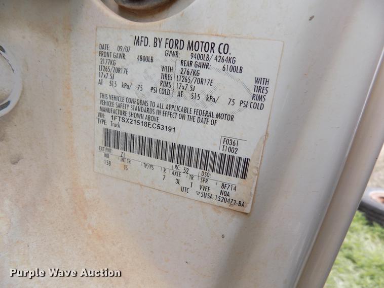 image for item FG9422 2008 Ford F250 Super Duty XL SuperCab pickup truck