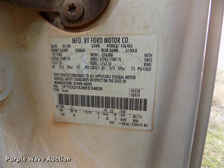 image for item FG9429 2008 Ford F250 Super Duty XL SuperCab pickup truck